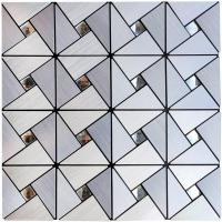 Самоклеюча алюмінієва плитка Sticker wall срібло зі стразами SW-00001325