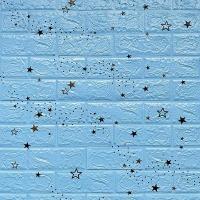Самоклеюча 3D панель Sticker wall блакитні зірки 321 SW-00001342