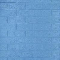 Самоклеюча 3D панель Sticker wall під цеглу Блакитний 700x770x3мм SW-00000232