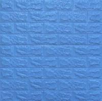 Самоклеюча 3D панель Sticker wall під цеглу Блакитний 700x770x7мм SW-00000658
