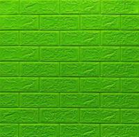 Самоклеюча 3D панель Sticker wall під цеглу Зелена 700x770x5мм SW-00000149
