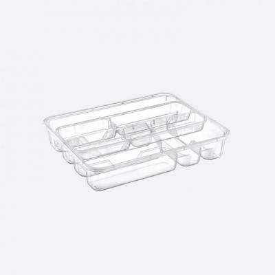 Лоток для столовых приборов Dunya Plastik двойной, пластик прозрачный 14008