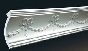Cornices with polyurethane ornaments