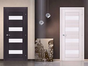Doors coated with eco-veneer