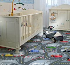ковролін Дитячий килим Disney World of cars grey