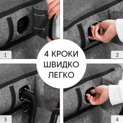 Комплект надувной мебели Sticker wall диван и 2 кресла серый SW-00002659