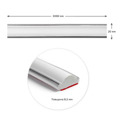 Молдинг Sticker wall 3000х20х8,5 мм Білий зі сріблом SW-00002674