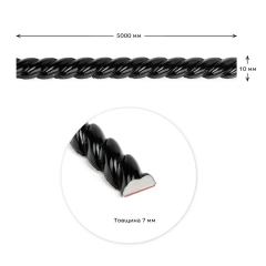Молдинг Sticker wall 5000х10х7мм Черный SW-00002682