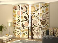 Panel curtain Tree and flowers