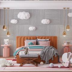 Панель-рейка Sticker wall WHITE+BLACK 665*665*5мм (D) SW-00002531