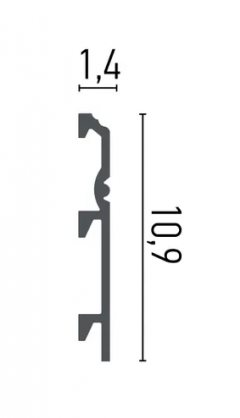 Polyurethane skirting Grand Decor HCR 512 (2.00m)