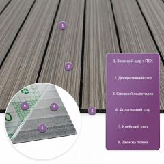 Покрытие виниловое самоклеющееся 3D рейки Sticker wall 600х600х2,8мм SW-00003245