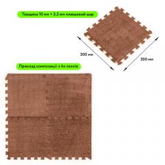 Пол-пазл плюшевый Sticker wall Коричневый 30*30*1cm (D) SW-00002082