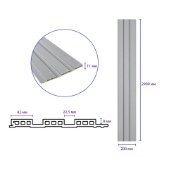 Рейка декоративная WPC стеновая Sticker wall 200х11х2900мм SW-00003012