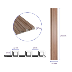 Рейка декоративная WPC стеновая Sticker wall 200х27х2900мм SW-00003001