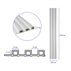 Рейка декоративная WPC стеновая Sticker wall 200х27х2900мм SW-00003005