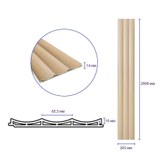 Рейка декоративная WPC стеновая Sticker wall 205х14х2900мм SW-00003016