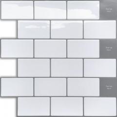 Self-adhesive polyurethane tile Sticker wall white brick SW-00001193