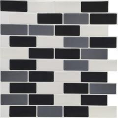 Self-adhesive polyurethane tile Sticker wall black gray milky brick SW-00001329
