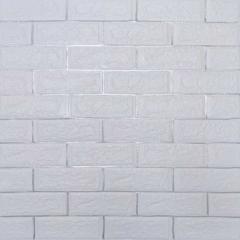 Self-adhesive 3D panel Sticker wall brick white with silver stripe 100-5 SW-00000753