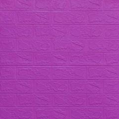Самоклеюча 3D панель Sticker wall під цеглу Пурпурна 700x770x3мм SW-00000863