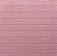 Самоклеюча 3D панель Sticker wall під цеглу Рожевий 700x770x5мм SW-00000143