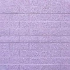 Самоклеюча 3D панель Sticker wall під цеглу Світло-фіолетовий 700x770x3мм SW-00000574