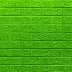 Самоклеюча 3D панель Sticker wall під цеглу Зелена 700x770x5мм SW-00000149