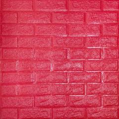 Самоклеюча 3D панель Sticker wall малиново-червона 700х770х5мм SW-00001364