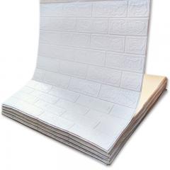 Self-adhesive 3D panel Sticker wall under white brick in a roll 20000x700x3mm SW-00001392
