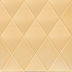 Self-adhesive 3D panel Sticker wall Rhombus under leather 700*700*5mm BEIGE SW-00001881