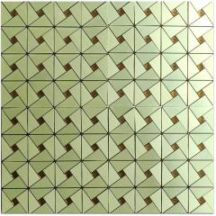 Self-adhesive aluminum tile Sticker wall green gold with rhinestones SW-00001172