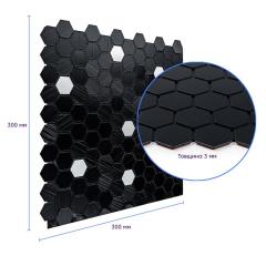 Самоклеющаяся алюминиевая плитка Sticker wall чёрная мозаика 300х300х3мм SW-00001929 (D)