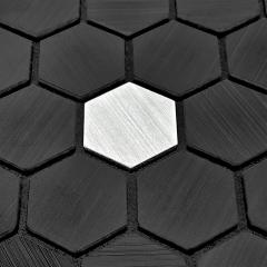 Самоклеющаяся алюминиевая плитка Sticker wall чёрная мозаика 300х300х3мм SW-00001929 (D)