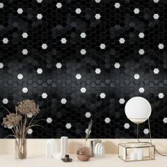 Самоклеющаяся алюминиевая плитка Sticker wall чёрная мозаика 300х300х3мм SW-00001929 (D)
