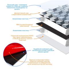 Самоклеющаяся алюминиевая плитка Sticker wall ромбы серебро 300х300х3мм SW-00001933 (D)