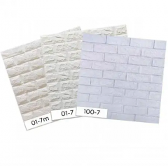 Self-adhesive 3D brick panel Sticker wall White with silver stripe 100-7 SW-00000754