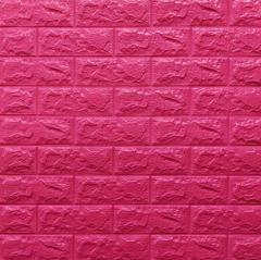 Самоклеюча 3D панель Sticker wall під цеглу Id 06 Темно рожевий SW-00000061