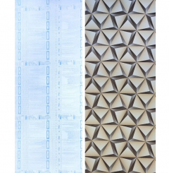 Самоклеющиеся пленка Sticker wall Бежевые 3D треугольники KN-X0205-1 SW-00001235