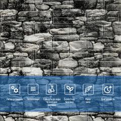 Самоклеюча 3D панель Sticker wall Катеринославський 40 Під чорний камінь SW-00000483