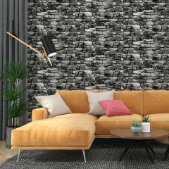 Самоклеюча 3D панель Sticker wall Катеринославський 40 Під чорний камінь SW-00000483