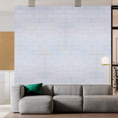Self-adhesive 3D panel Sticker wall brick white with silver stripe 100-3 SW-00000752