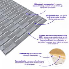 Self-adhesive 3D panel Sticker wall masonry silver SW-00001365