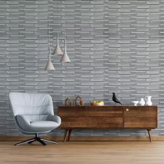 Self-adhesive 3D panel Sticker wall masonry silver SW-00001365