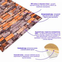 Самоклеюча 3D панель Sticker wall піщаник катеринослав цегла SW-00001763