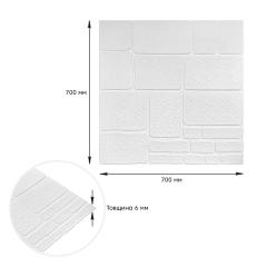 Самоклеюча 3D панель Sticker wall під камінь Білий 151 SW-00001155