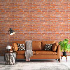 Самоклеющиеся 3D панель Sticker wall под кирпич 44-3 Рыжий SW-00000696