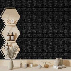 Самоклеюча 3D панель Sticker wall під цеглу Чорний 700x770x3мм SW-00000584