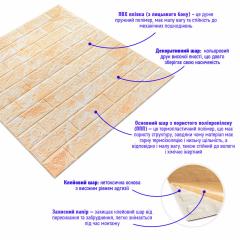 Самоклеюча 3D панель Sticker wall під цеглу Id 62 мармур бежевий SW-00000032