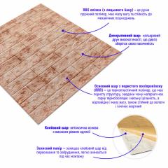 Самоклеюча 3D панель Sticker wall під цеглу Id 63 мармур червоний SW-00000035